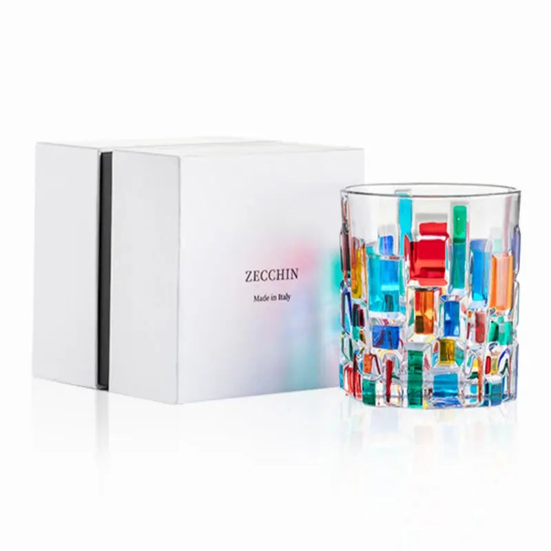ZECCHIN Colored Glass Whiskey Colorful Van Gogh Pattern Glass