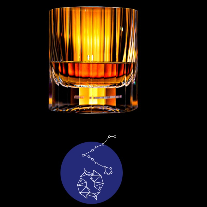 European Crystal 12 Zodiac Signs Whiskey Glass