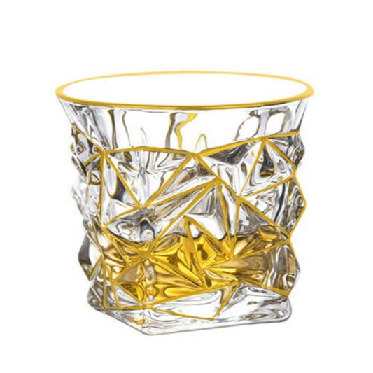 Hand Painted Gold Whiskey Glasses