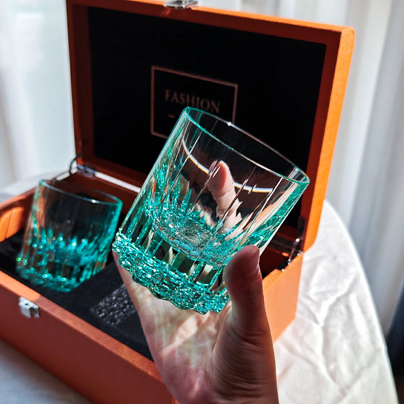 K9 Crystal Japanese Edo Kiriko Whiskey Glass - Gold