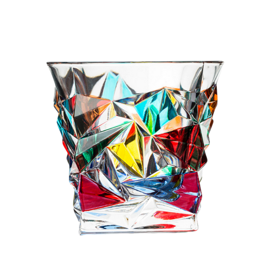 ZECCHIN Colored Glass Whiskey Colored Diamond Glass