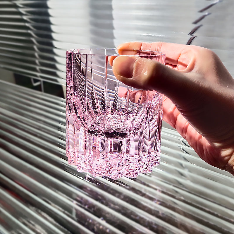 K9 Crystal Japanese Edo Kiriko Whiskey Glass - Pink