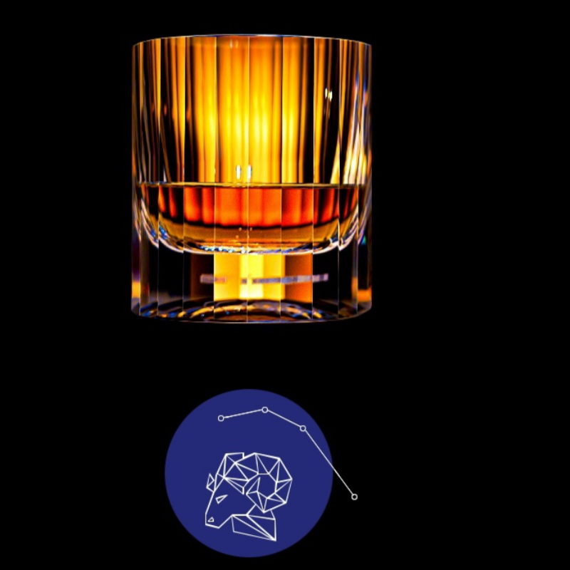 European Crystal 12 Zodiac Signs Whiskey Glass