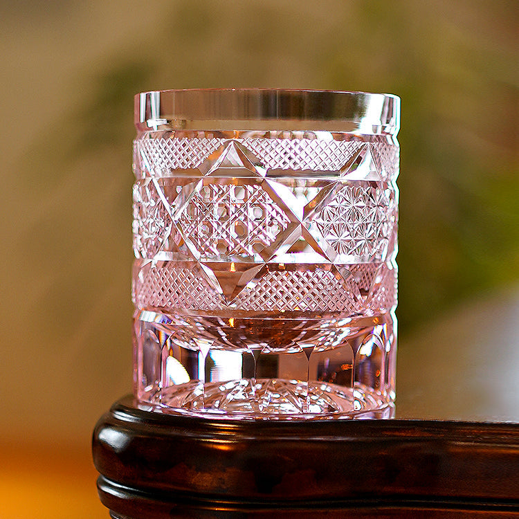 Golden Chrysanthemum Longan Edo Kiriko Whiskey Glasses
