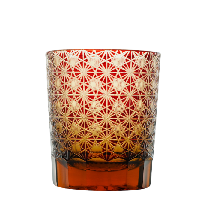Chrysanthemum Texture Japanese Edo Kiriko Whisky Glass