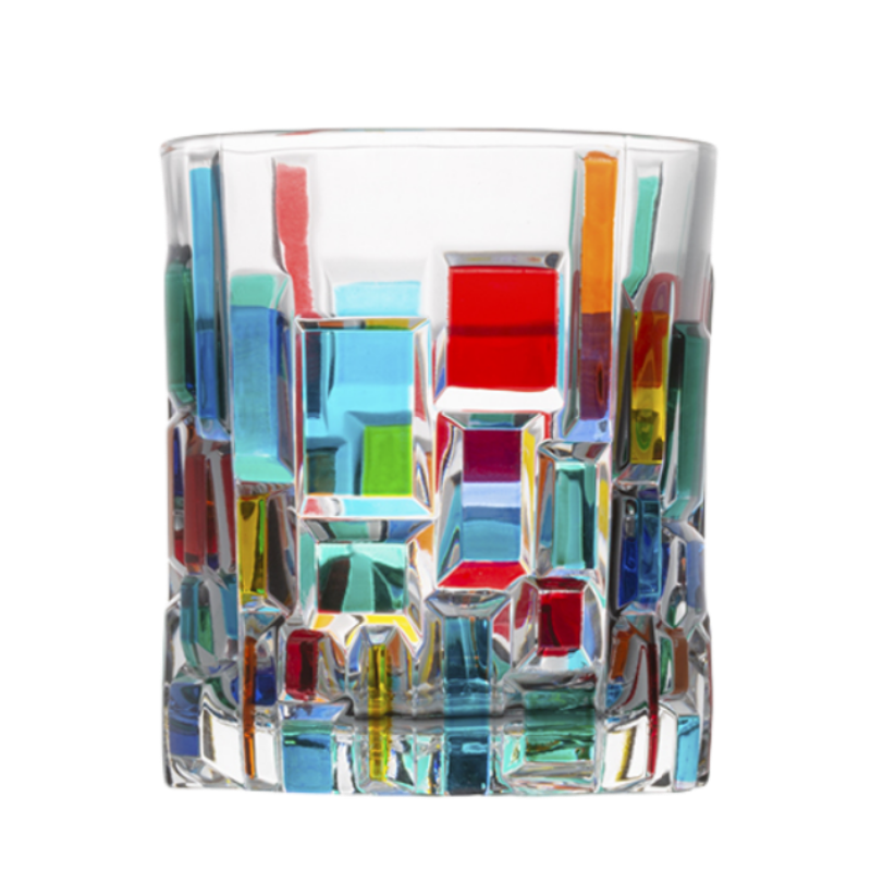 ZECCHIN Colored Glass Whiskey Mosaic Glasses