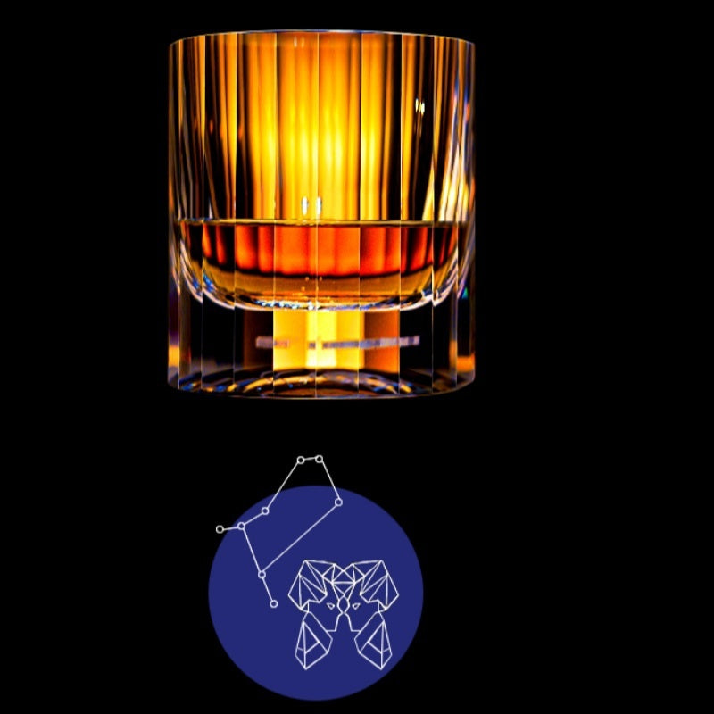 European Crystal 12 Zodiac Signs Whiskey Glass