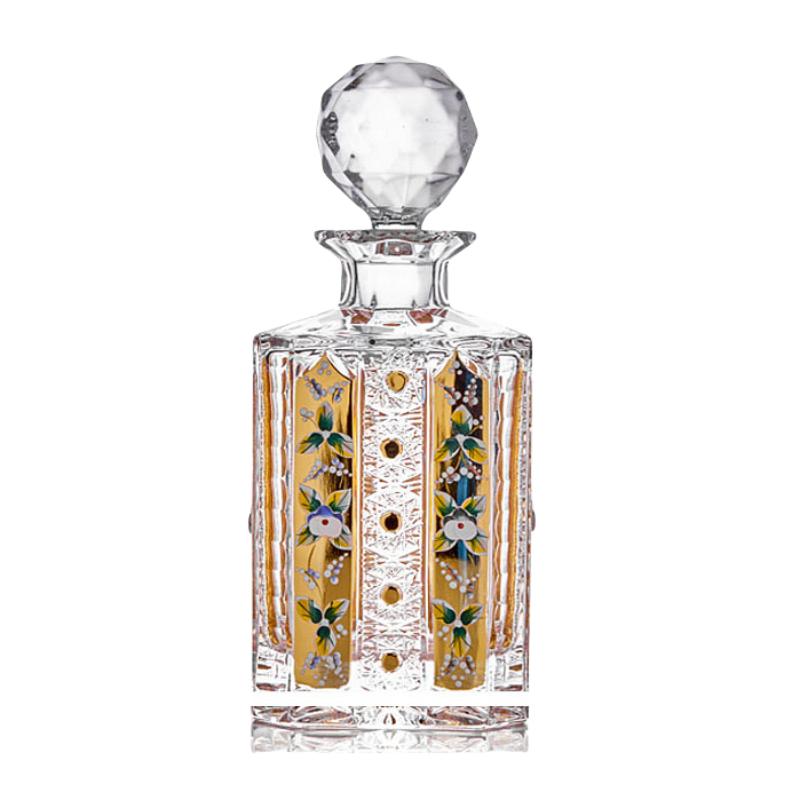 Bohemia Hand-engraved Enamel and Gold-painted Whiskey Glasses