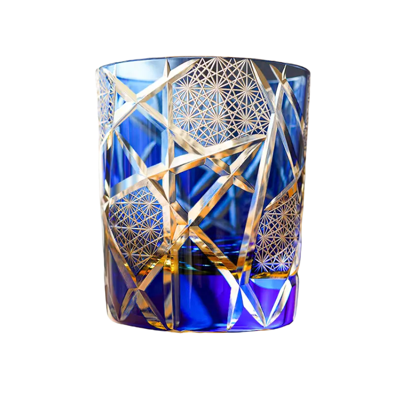 Edo Kiriko Crane Lightning Whiskey Glass