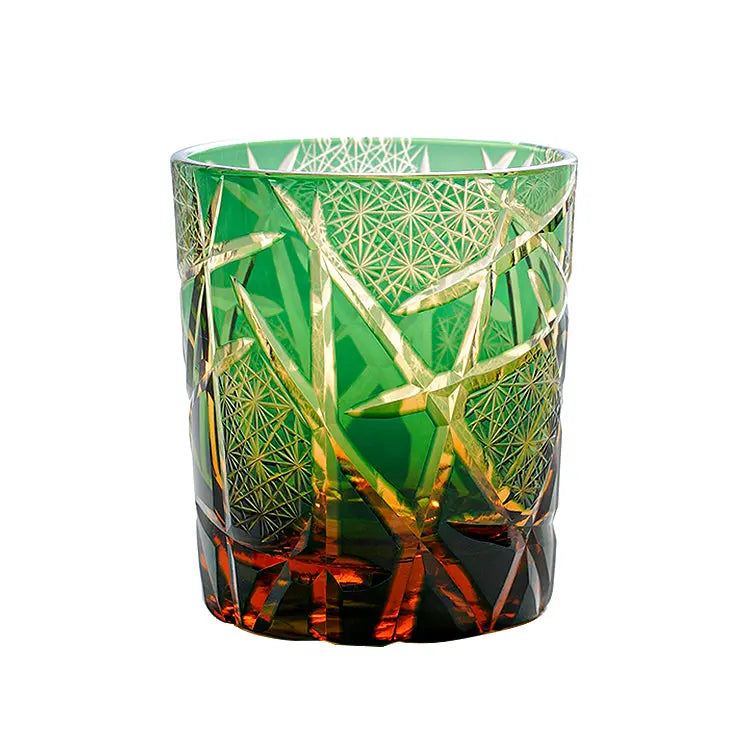 Edo Kiriko Crane Lightning Whiskey Glass
