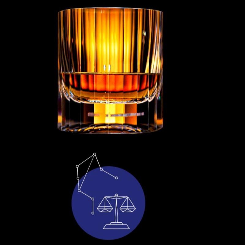 European Crystal 12 Zodiac Signs Whiskey Glass