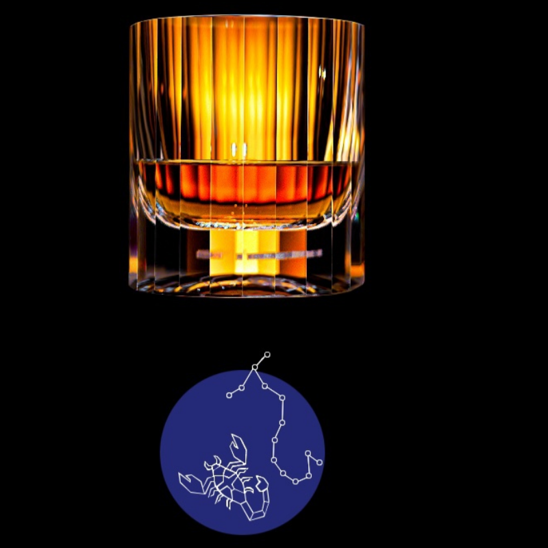 European Crystal 12 Zodiac Signs Whiskey Glass