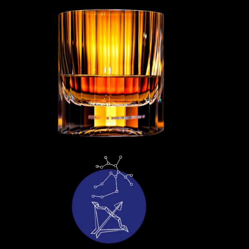 European Crystal 12 Zodiac Signs Whiskey Glass