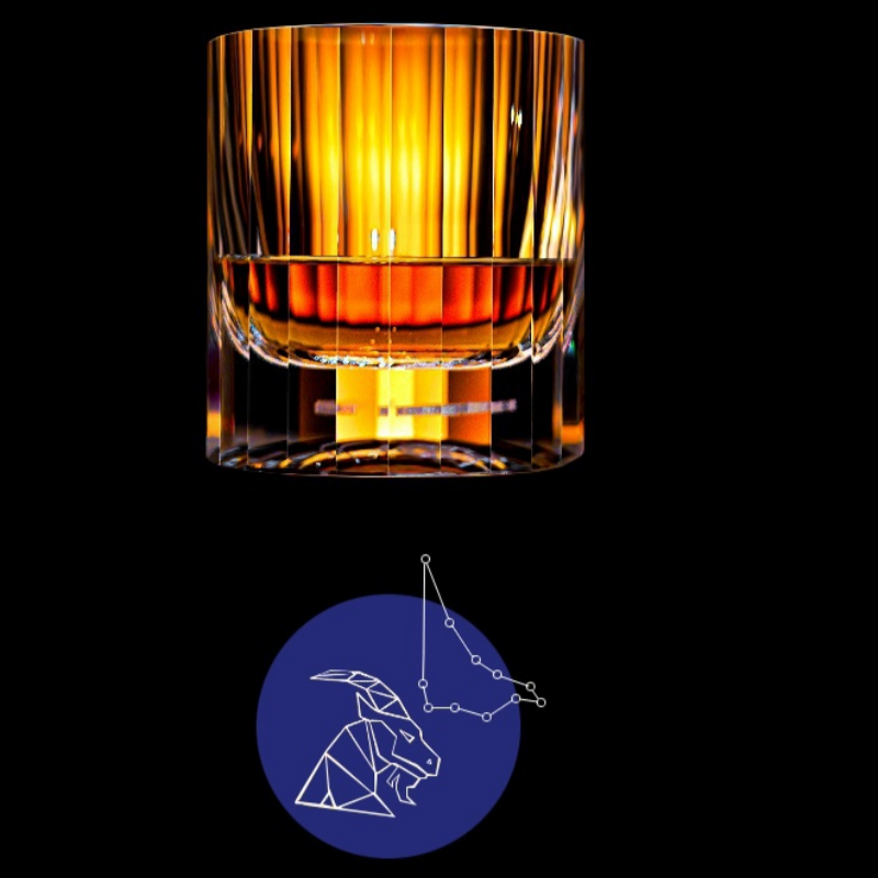 European Crystal 12 Zodiac Signs Whiskey Glass