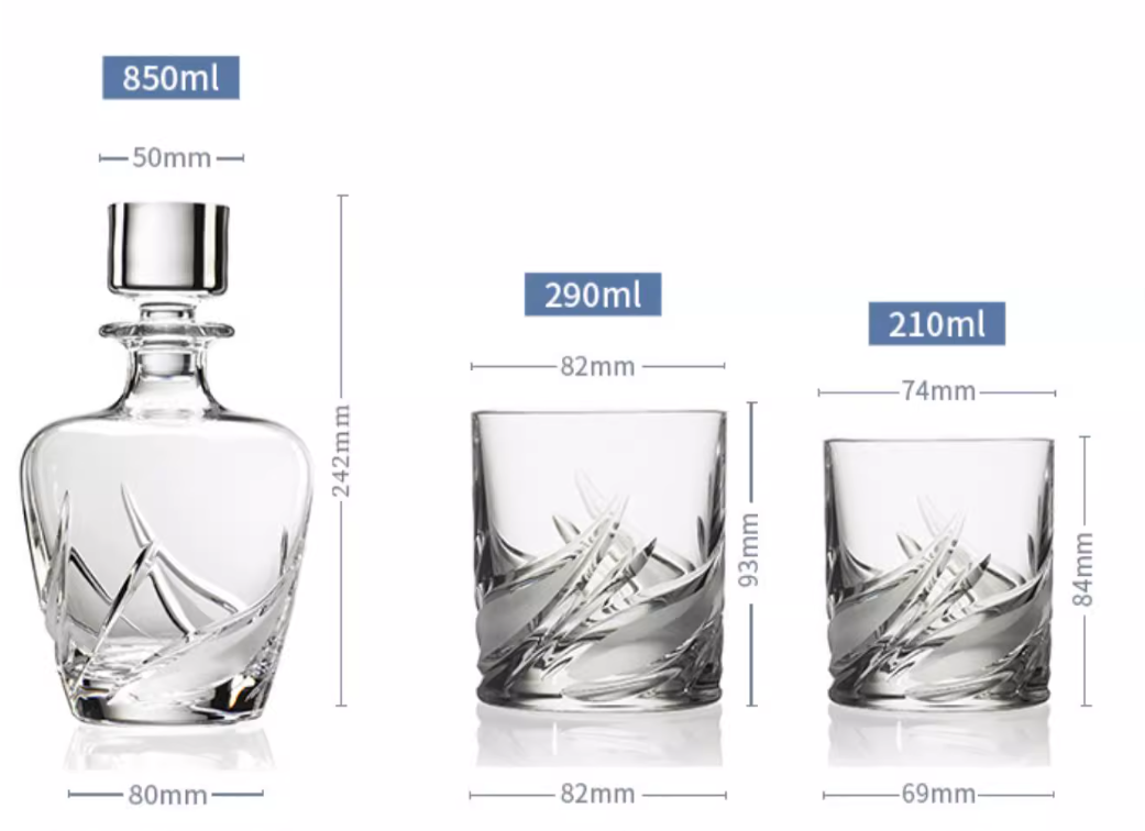 DA VINCI Cetona Whiskey Glass +Wine Decanter