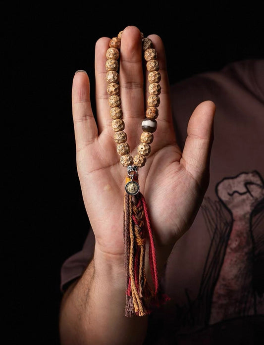 Natural Bodhi Seed Prayer Beads - The Formless Aged Star-Moon Bracelet