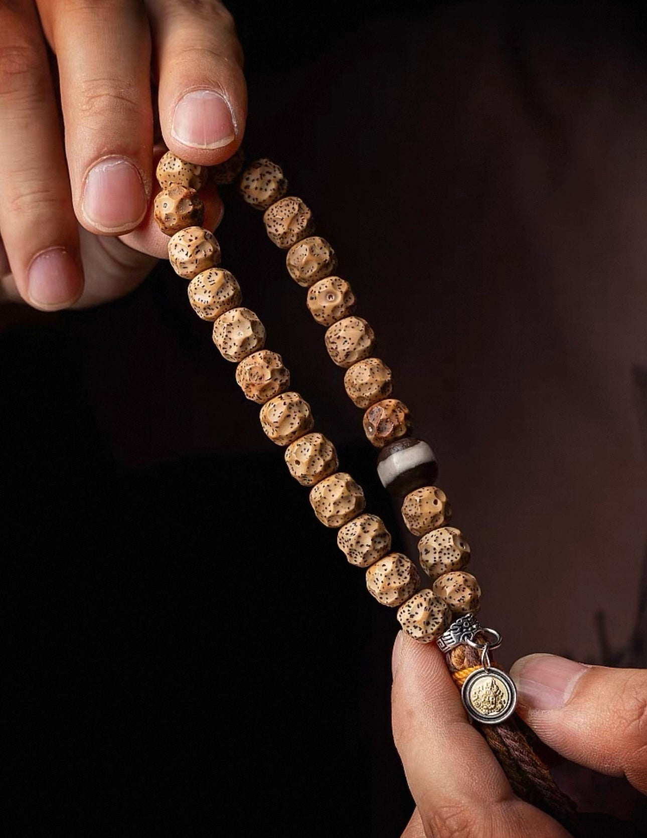 Natural Bodhi Seed Prayer Beads - The Formless Aged Star-Moon Bracelet