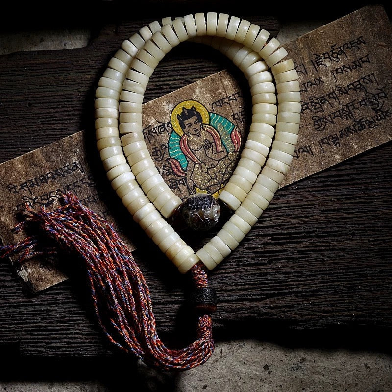 Tibetan Yak Bone Mala Bracelet for Men – 108 Beads for Mindful Panwan