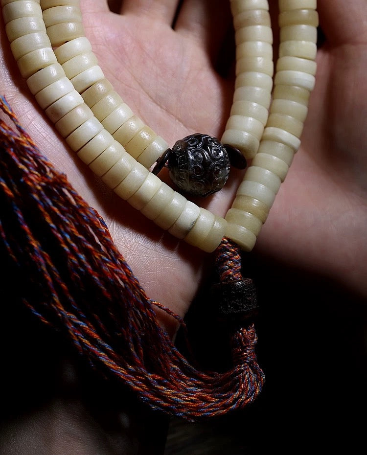 Tibetan Yak Bone Mala Bracelet for Men – 108 Beads for Mindful Panwan