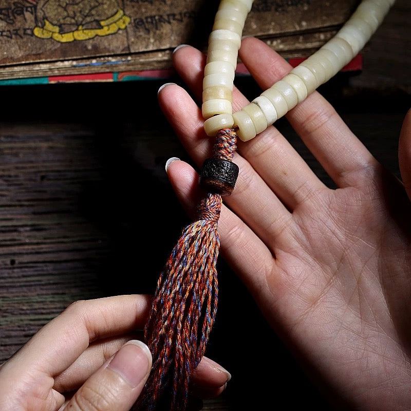 Tibetan Yak Bone Mala Bracelet for Men – 108 Beads for Mindful Panwan