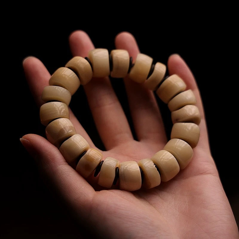Tibetan Yak Bone Free-Form Mala Bracelet for Men
