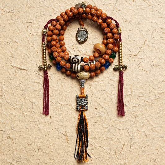 Tibetan Toothless Small Vajra Bodhi Seed Mala - 108 Beads for Prayer