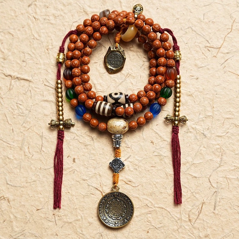 Tibetan Toothless Small Vajra Bodhi Seed Mala - 108 Beads for Prayer