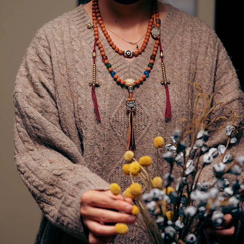Tibetan Toothless Small Vajra Bodhi Seed Mala - 108 Beads for Prayer