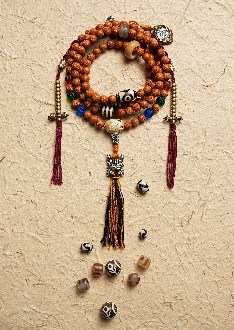Tibetan Toothless Small Vajra Bodhi Seed Mala - 108 Beads for Prayer
