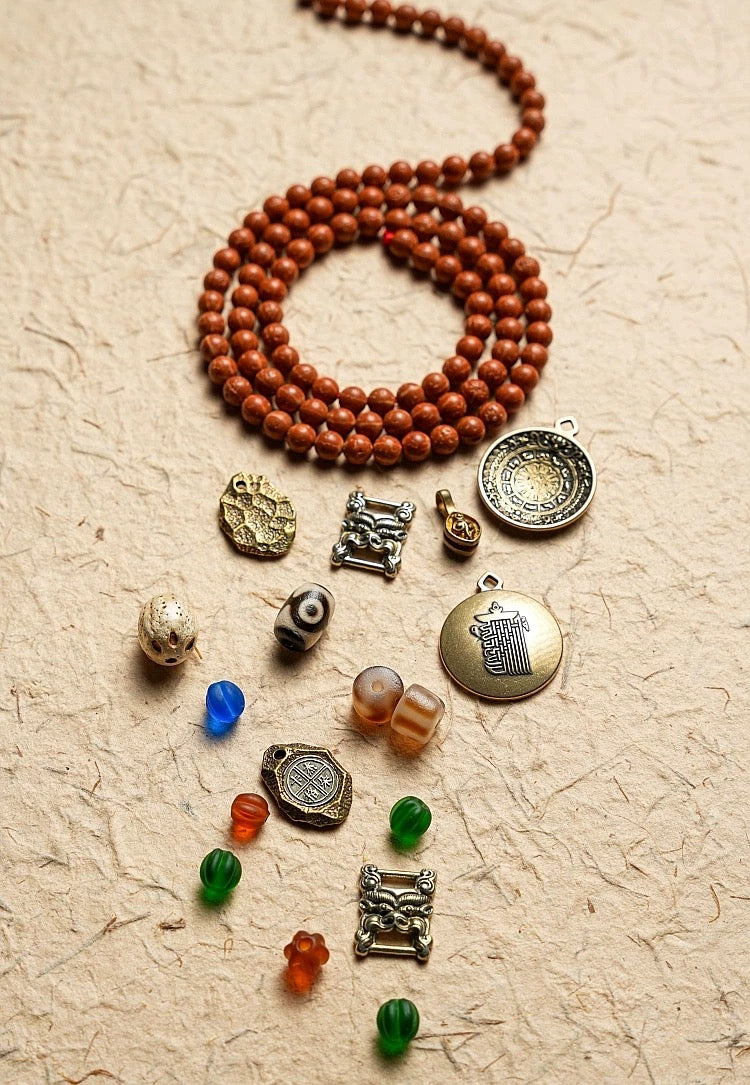 Tibetan Toothless Small Vajra Bodhi Seed Mala - 108 Beads for Prayer