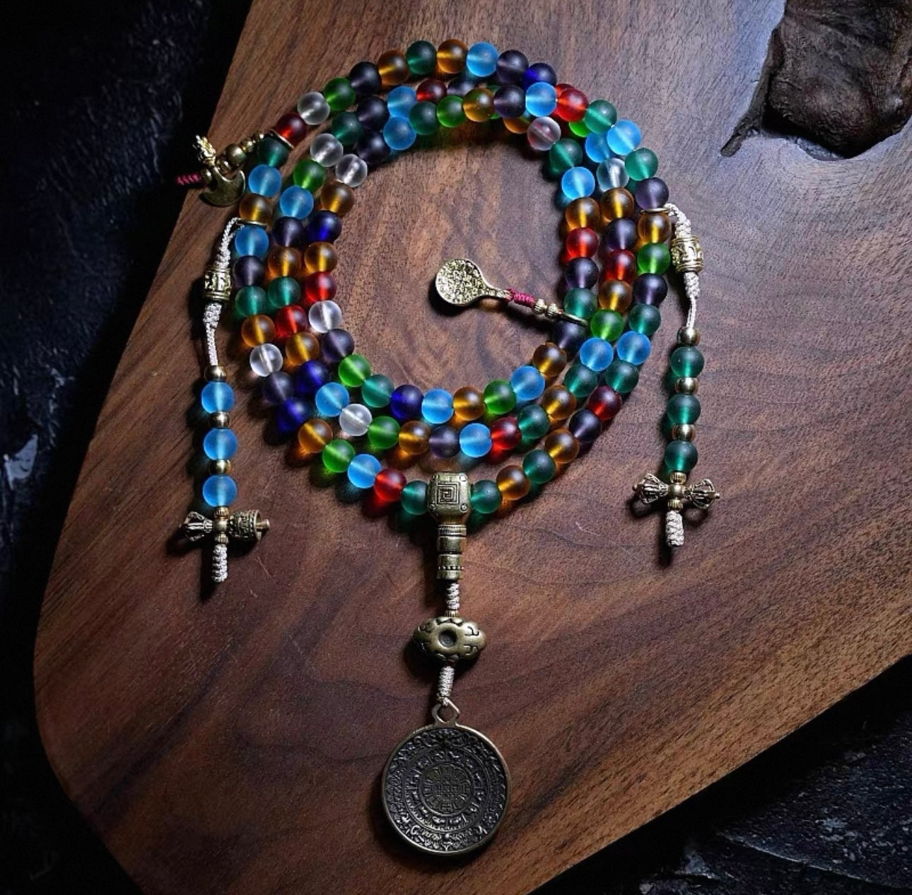 Handcrafted Liuli Glass Mala Bracelet/Necklace - Original Design