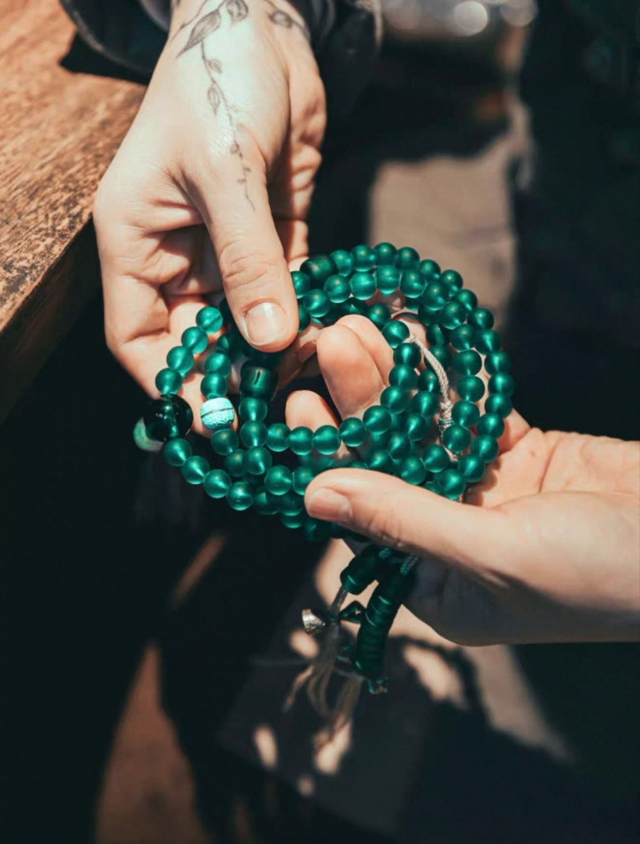 Original Design Green Tara Liuli Mala Bracelet - 108 Beads