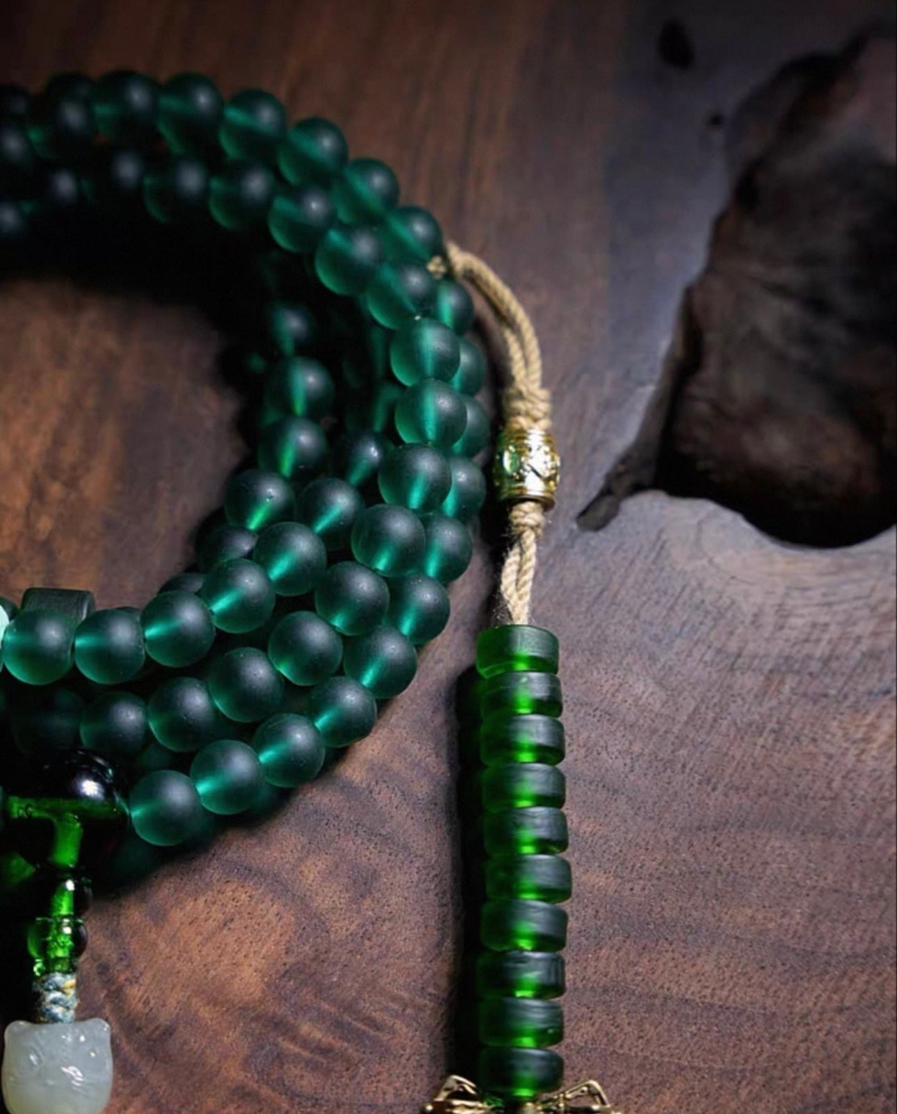 Original Design Green Tara Liuli Mala Bracelet - 108 Beads