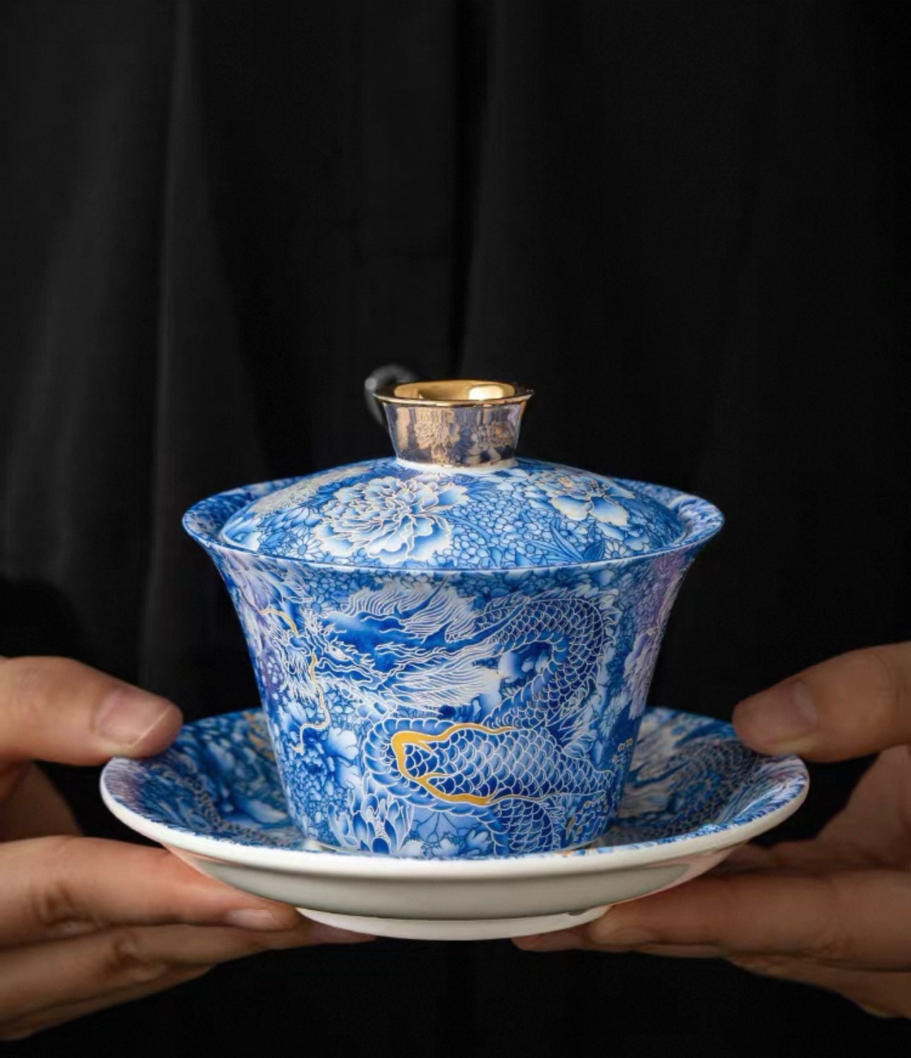 The Silver Dragon Hovering Gaiwan Tea Set