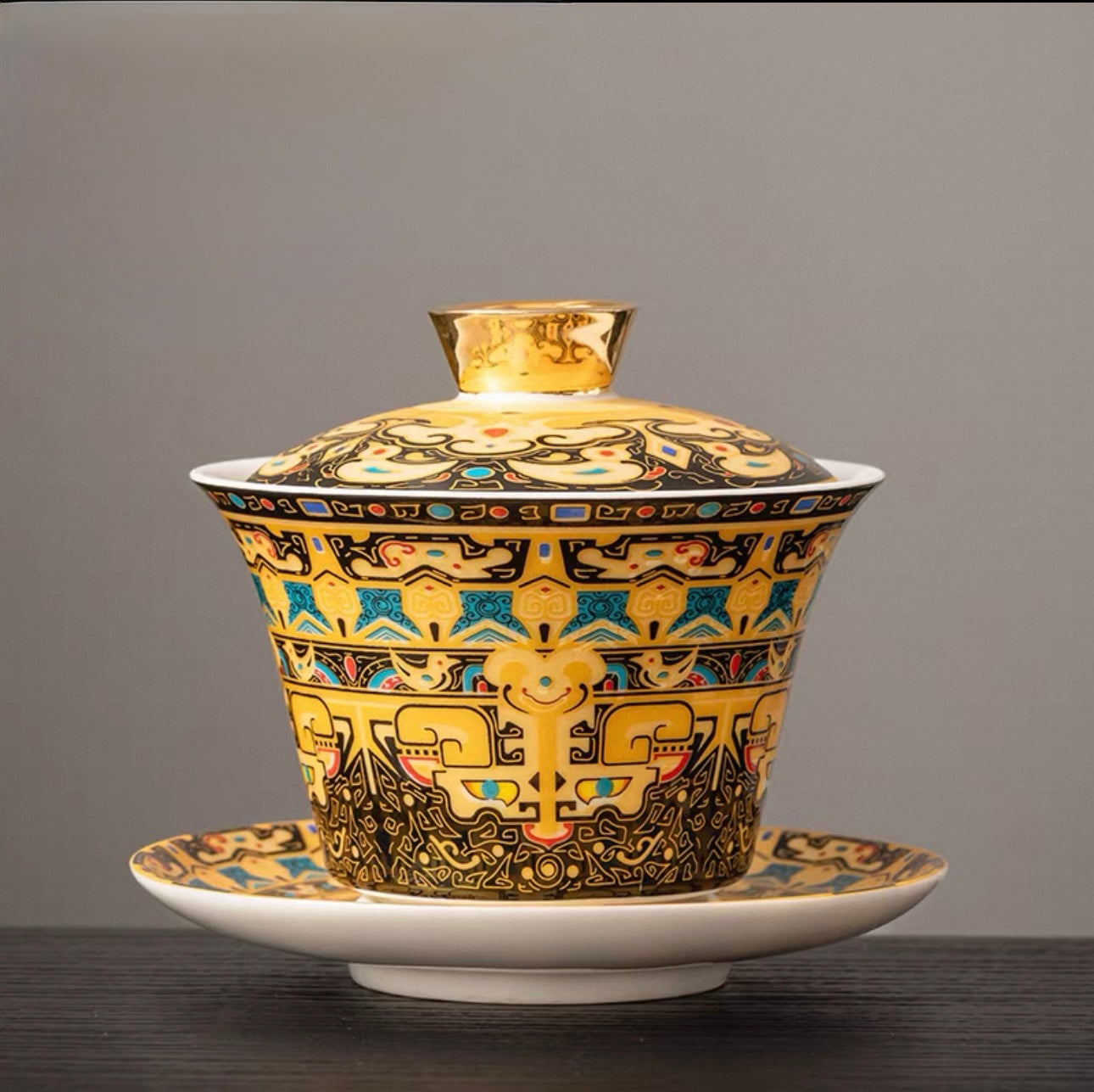 The Silver Dragon Hovering Gaiwan Tea Set