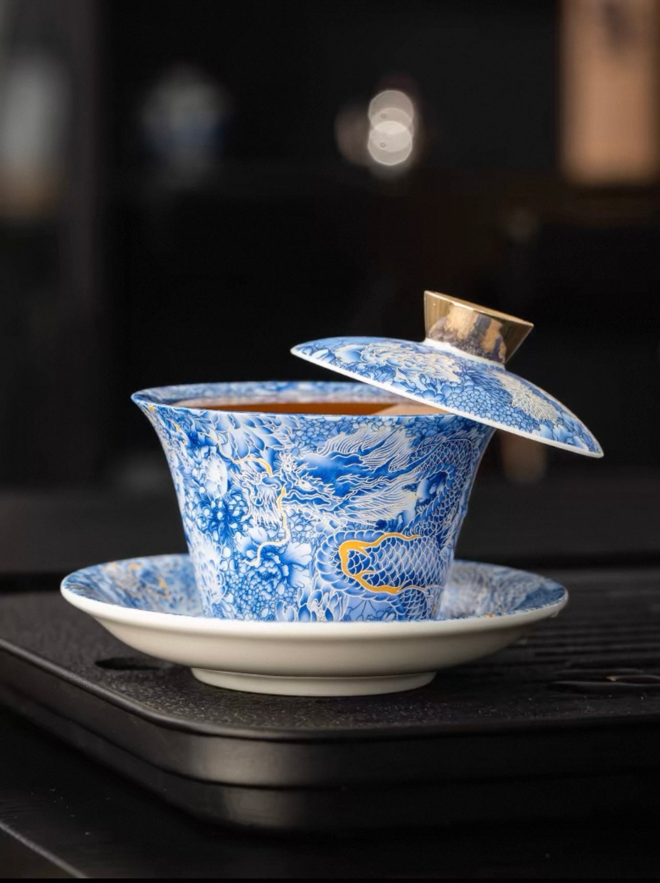 The Silver Dragon Hovering Gaiwan Tea Set