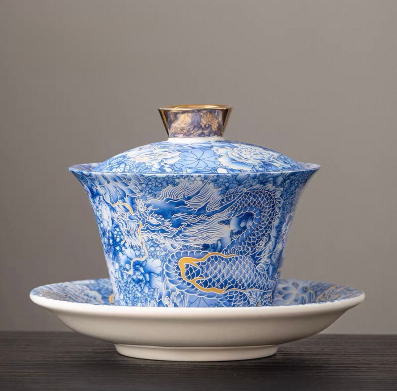 The Silver Dragon Hovering Gaiwan Tea Set