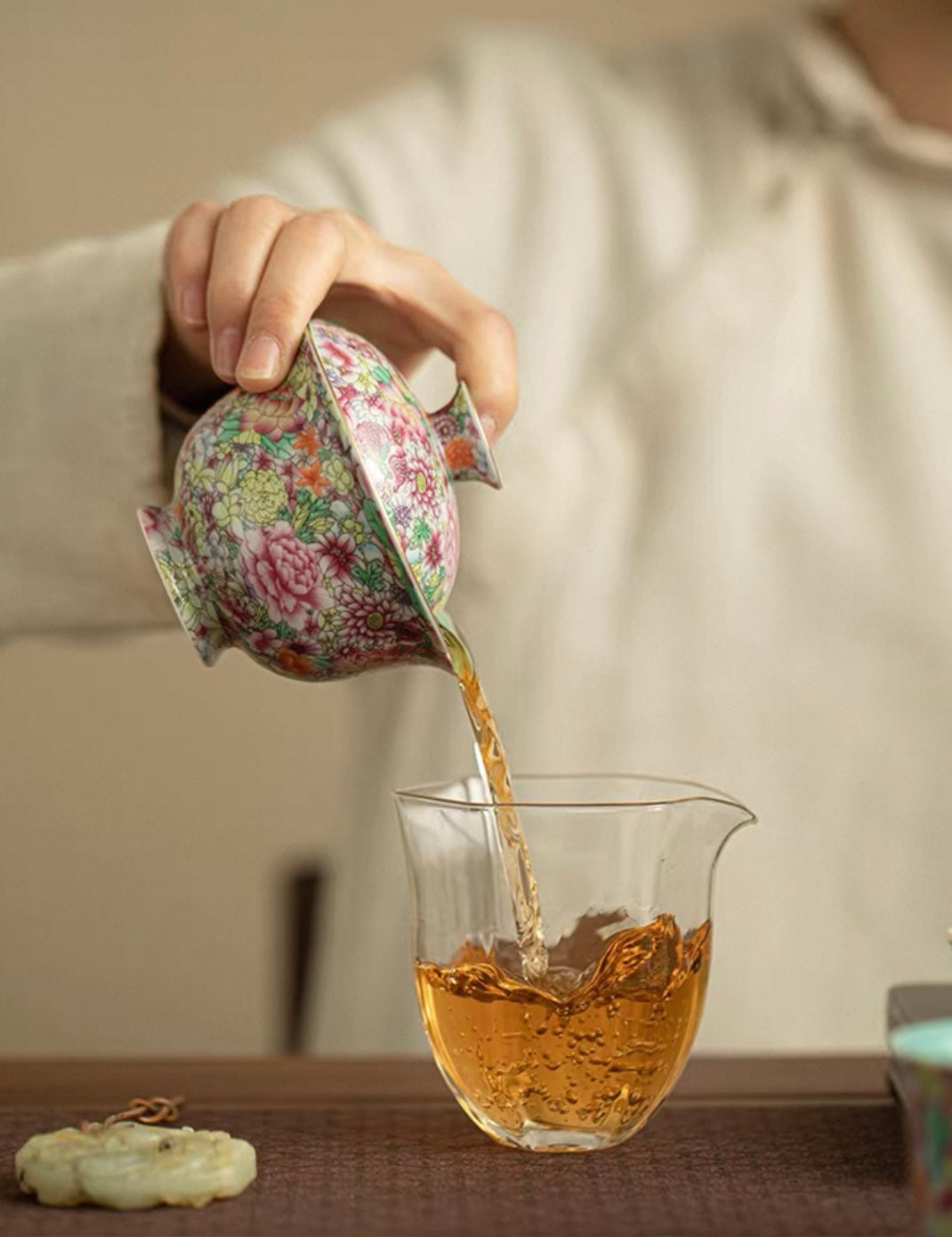 Enamel Myriad Flowers Gaiwan Tea Set
