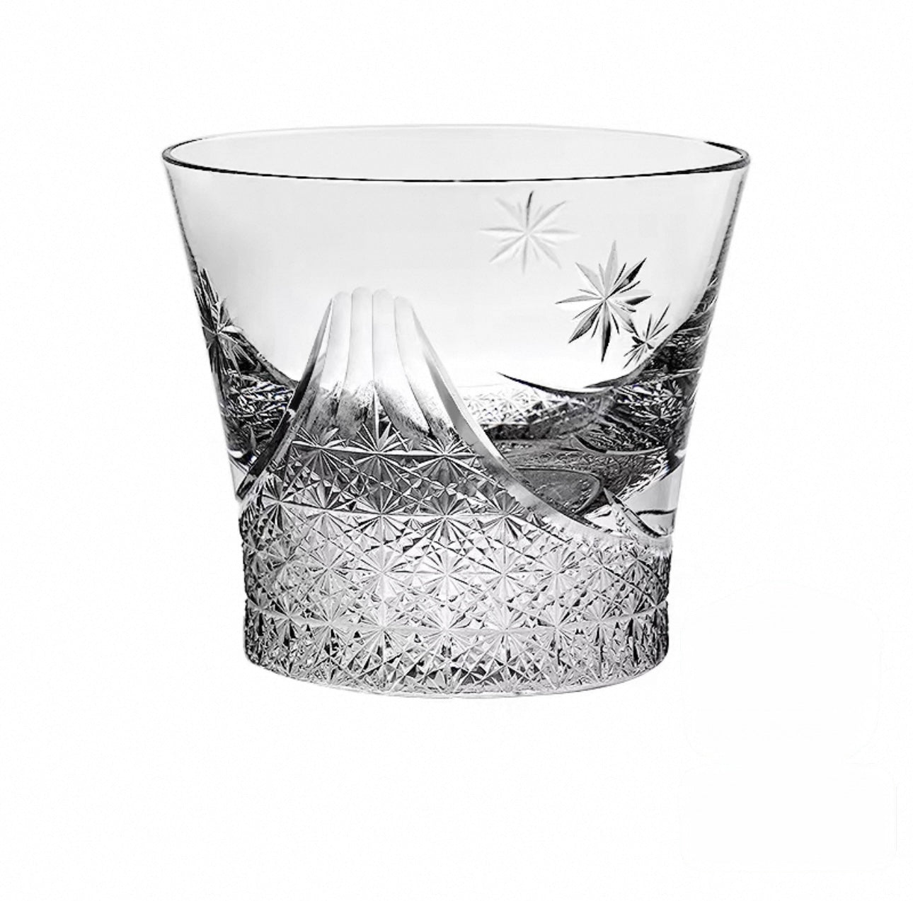 Handcrafted Japanese Mount Fuji Cut-Glass Tumbler