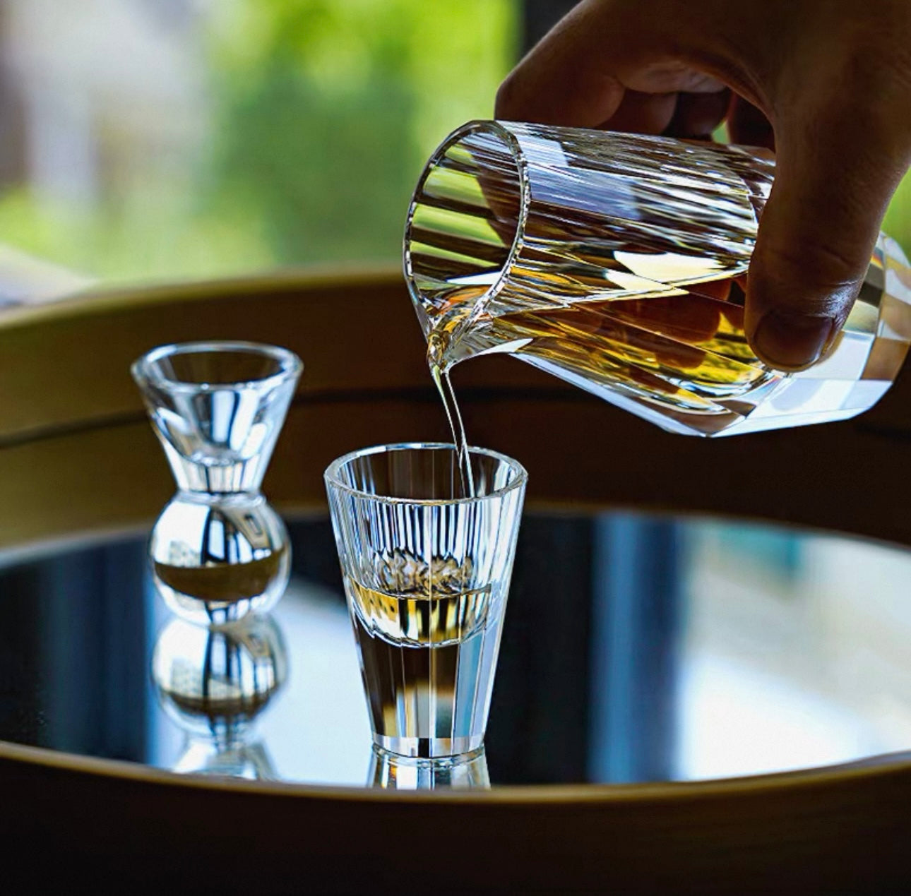 Handcrafted Cut-Glass K9 Crystal Liquor Decanter Set
