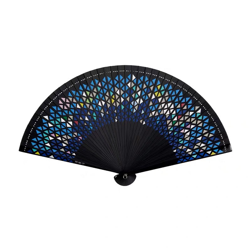 Metz Cathedral Stained Glass Inspired Fan