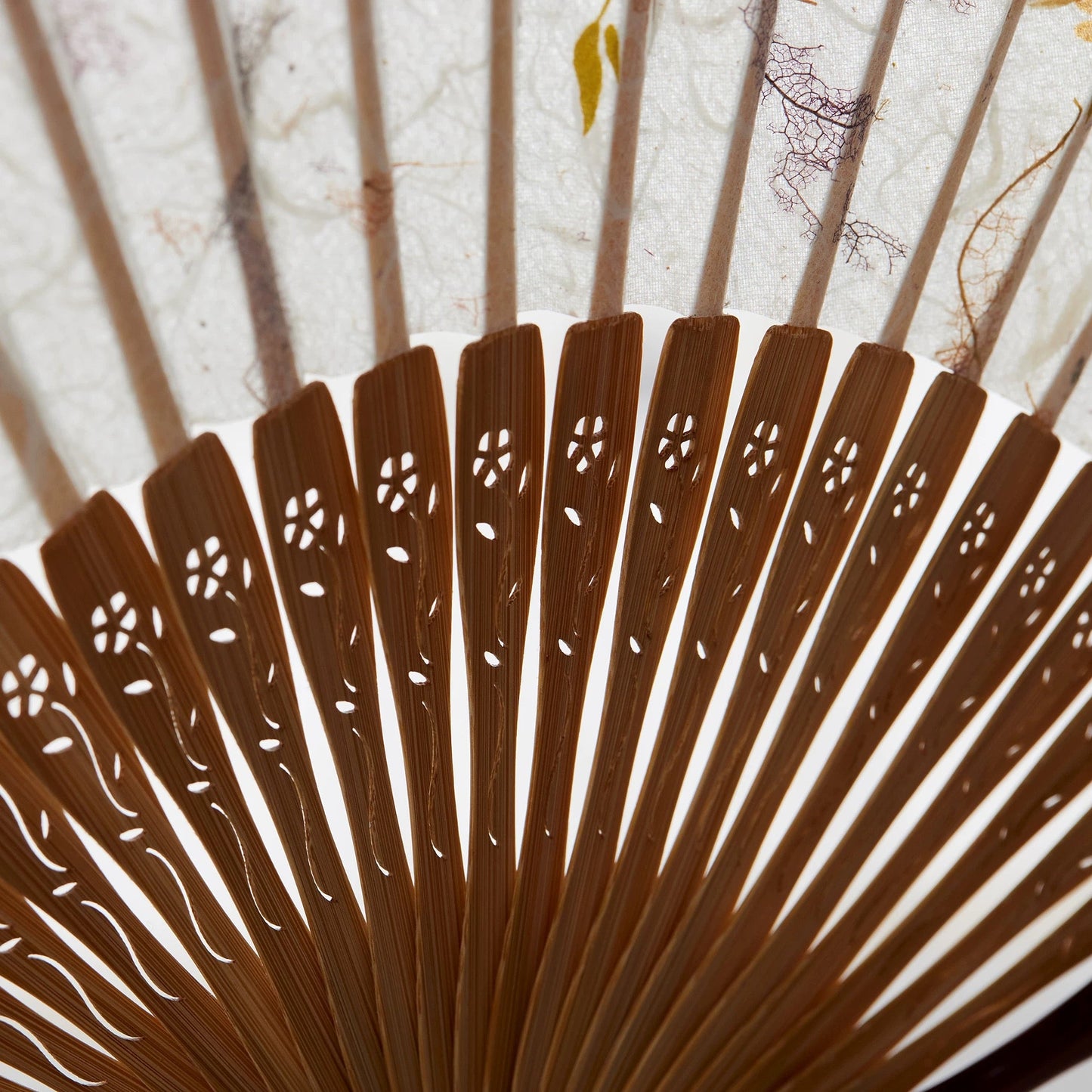 Handcrafted High-End Silk & Vein Leaf Folding Fan