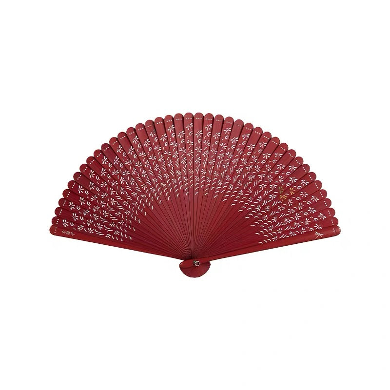 All-Bamboo Dragonfly Filigree Folding Fan