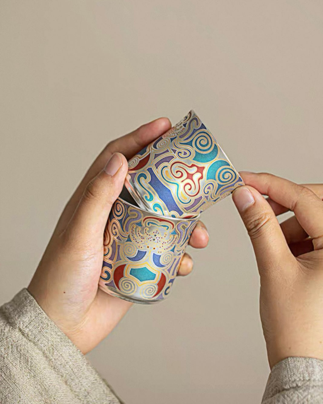 Dunhuang Gold & Silver Inlay Ceramic Tea Trio | Premium Heritage Gift Set