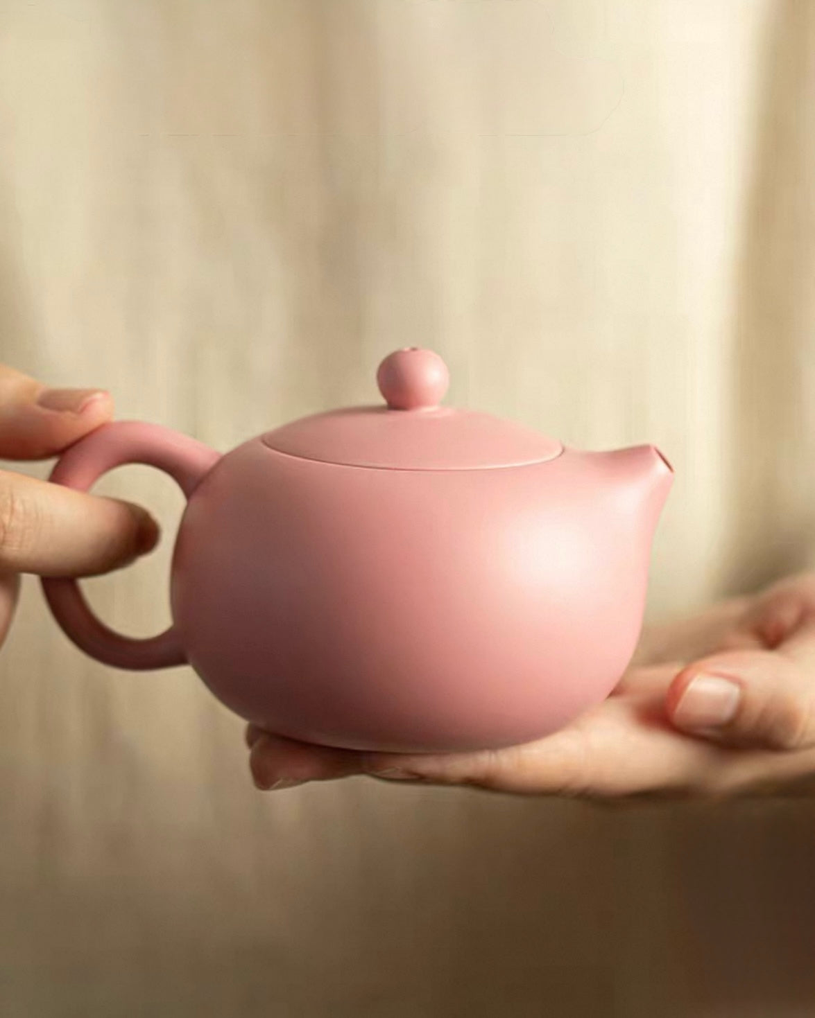 Feminine Luxury Pink Sand Xishi Tea Set | Handcrafted Purple Clay Trio