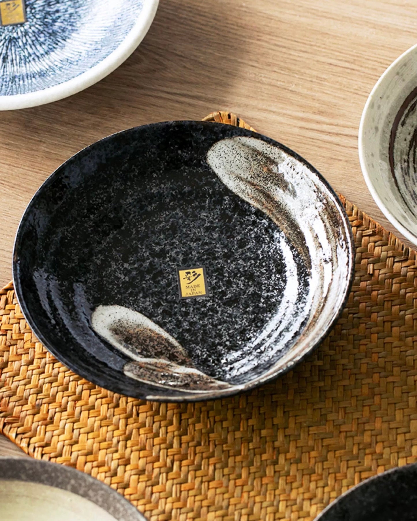 Japanese Imported Mino-Ware Coarse Pottery Large Dinner Plate | Artisan Deep Dish