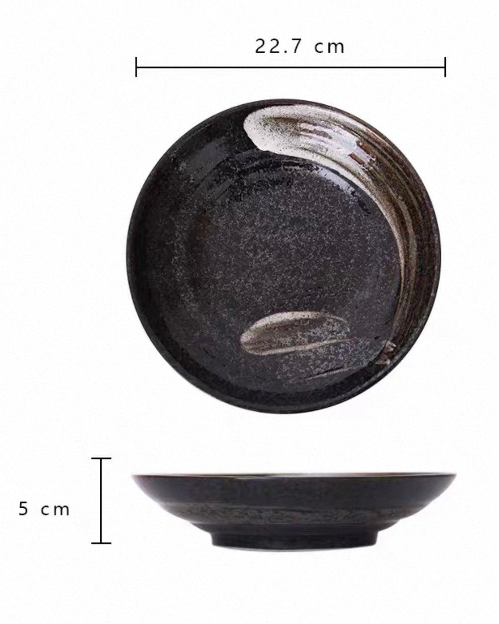 Japanese Imported Mino-Ware Coarse Pottery Large Dinner Plate | Artisan Deep Dish