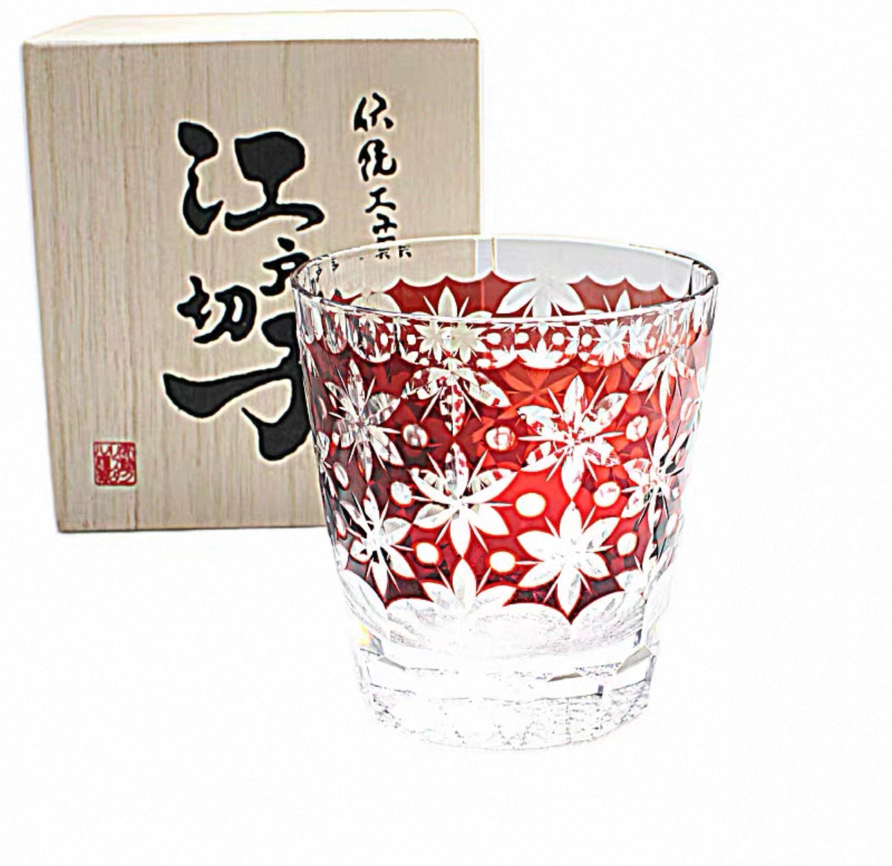 Edo Kiriko Handcrafted Sakura Snow Whisky Glass – A Transient Dream in Crystal