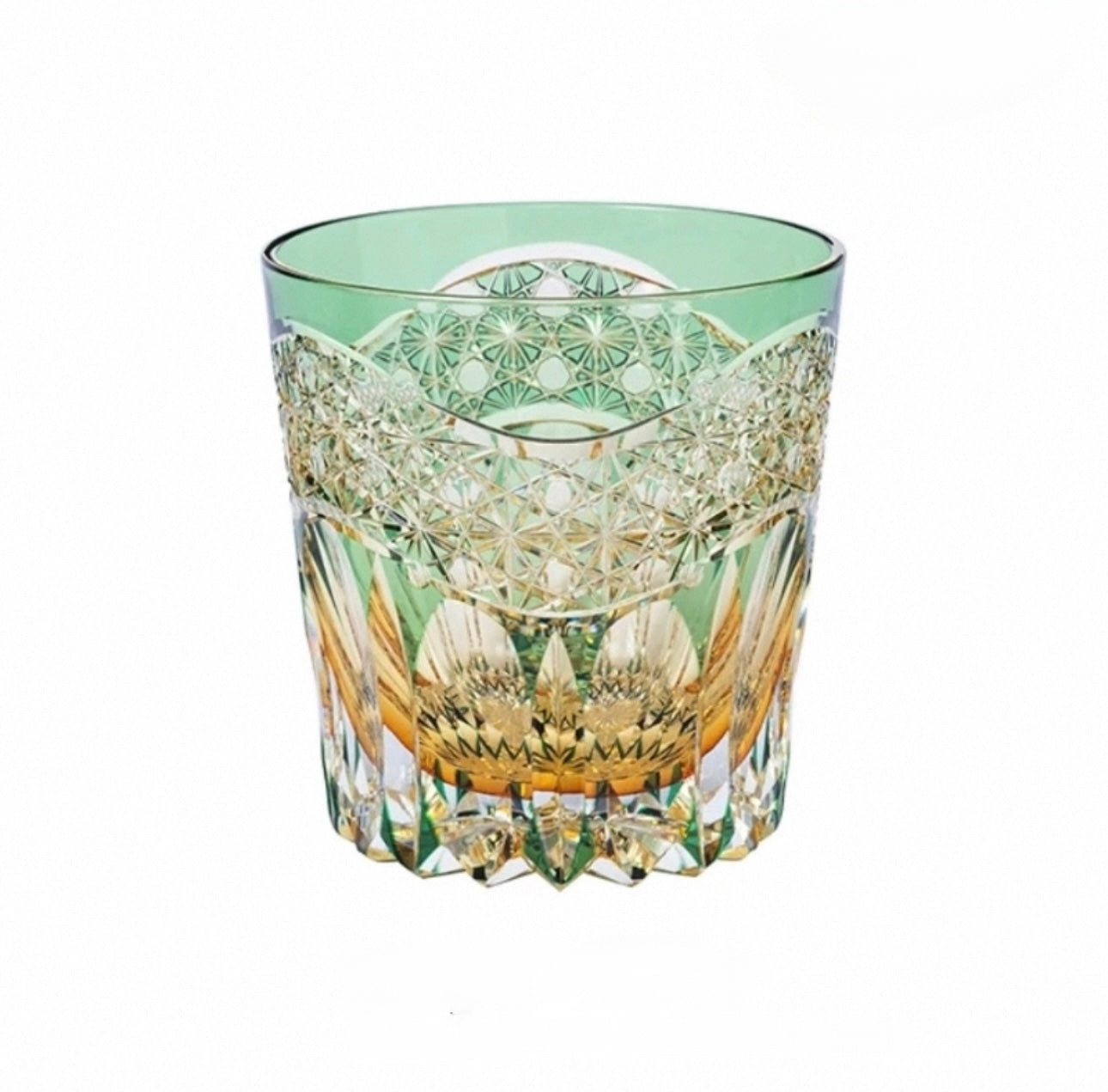 Edo Kiriko Handcrafted Emerald Prism Whisky Glass – A Gemstone Dream in Crystal