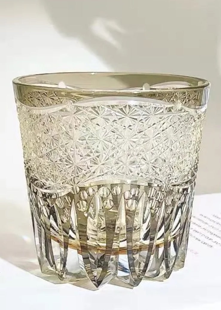 Edo Kiriko Handcrafted Kurokiku Whisky Glass With Wooden Box
